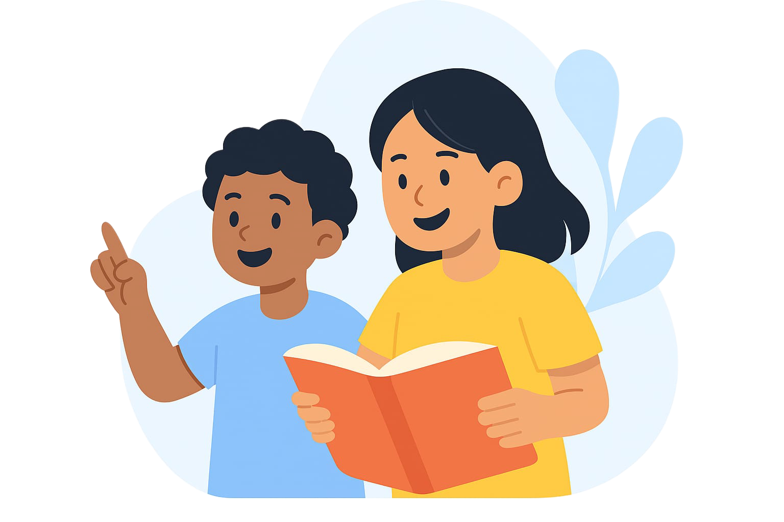 Niños aprendiendo con materiales educativos